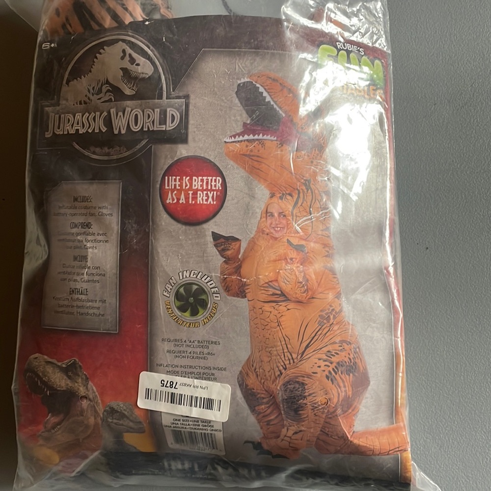 Blow up dinosaur costume